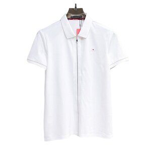 Kiton White Zipper Polo Shirt